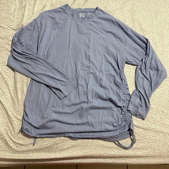 PINK VS Women's Size L Scrunch Sides Long Sleeve Pull Over Top Light Purple - Picture 3 of 5